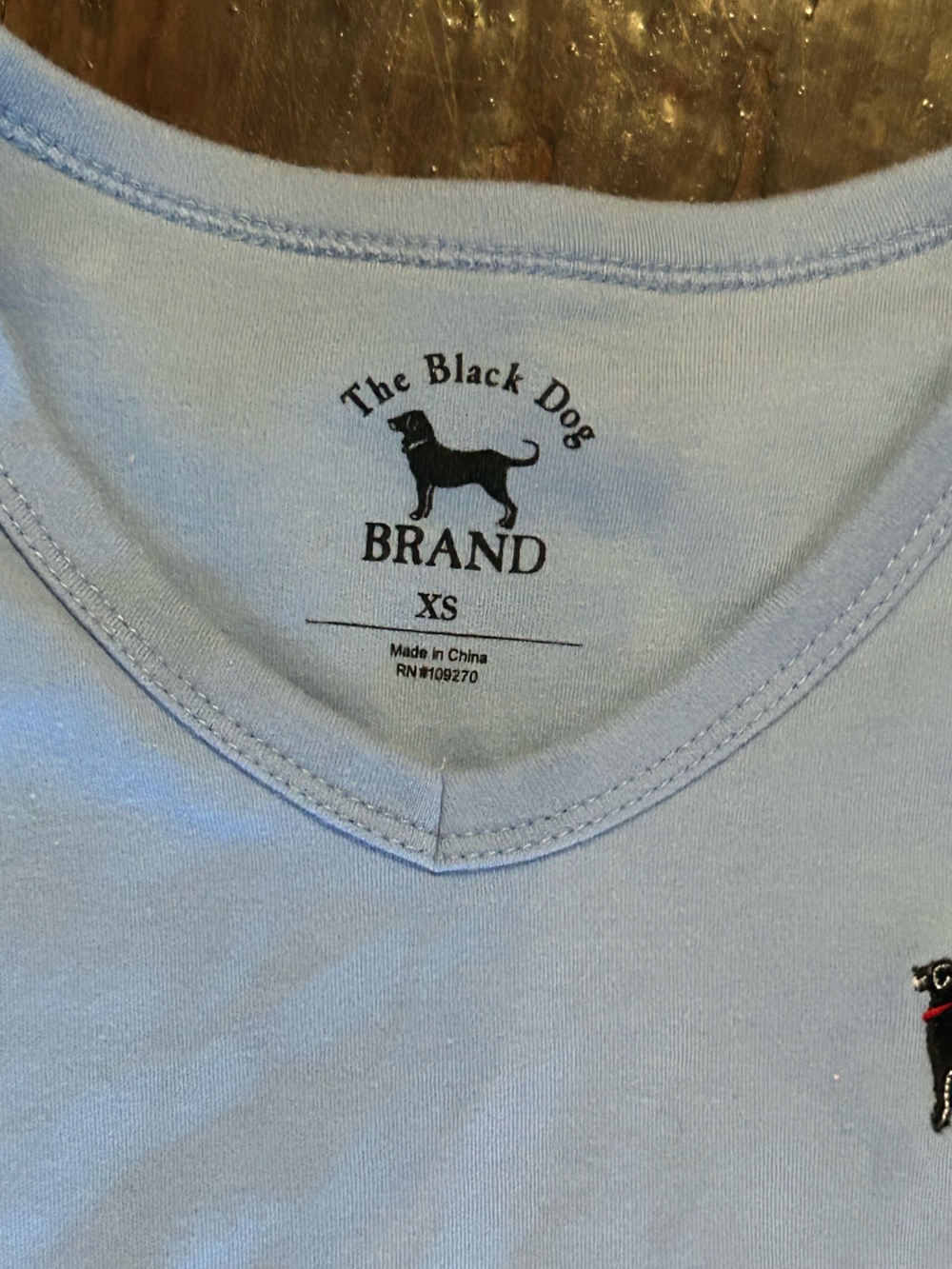 The Black Dog Light Blue Kids Tank Top with Embroidered Dog Logo - Picture 2 of 3